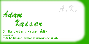 adam kaiser business card